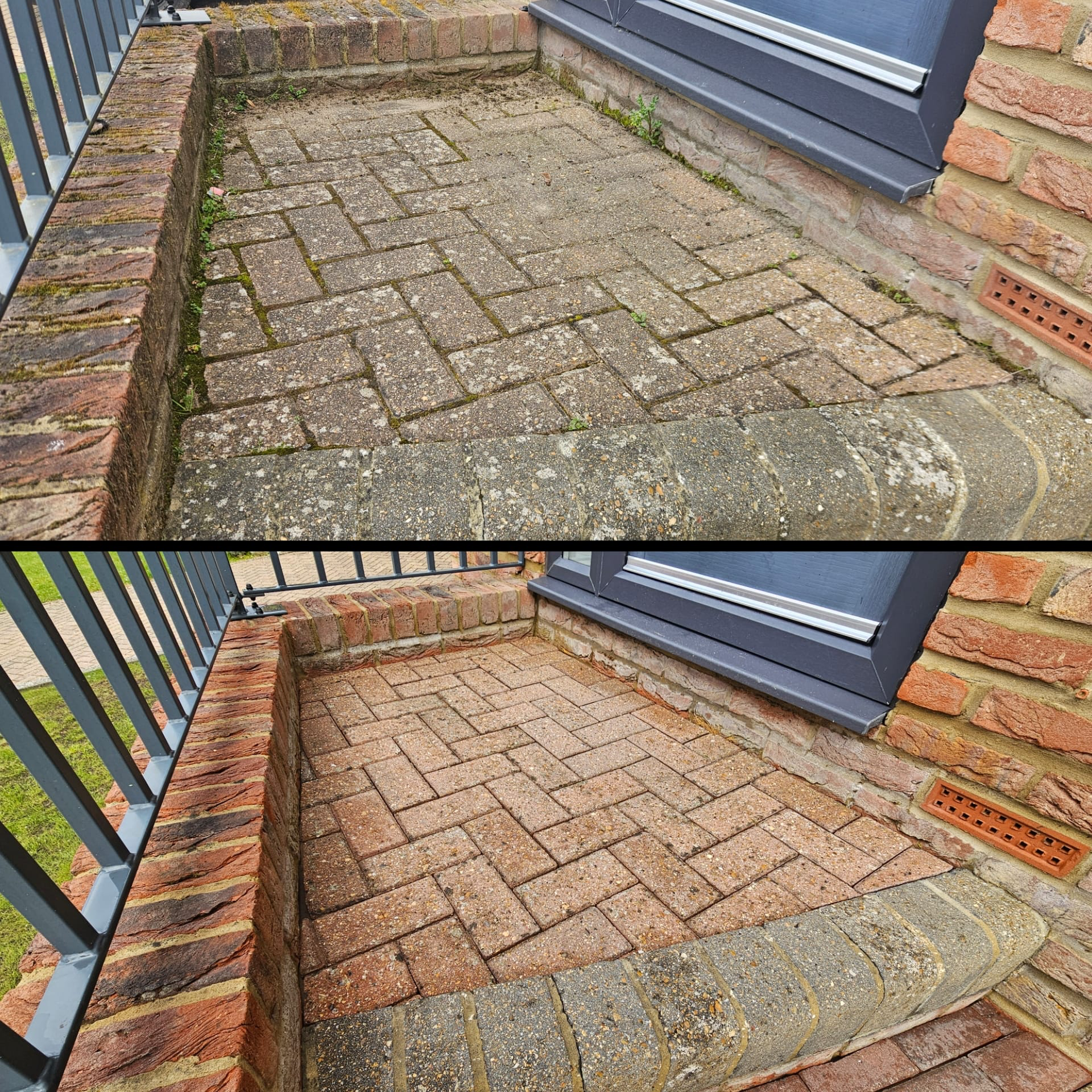 Door before and after cleaning
